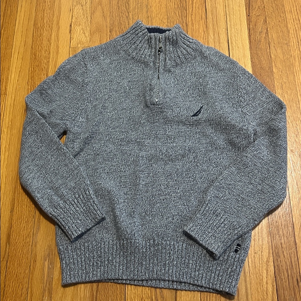 Nautica Grey 1-4 Zip Sweater Size 4